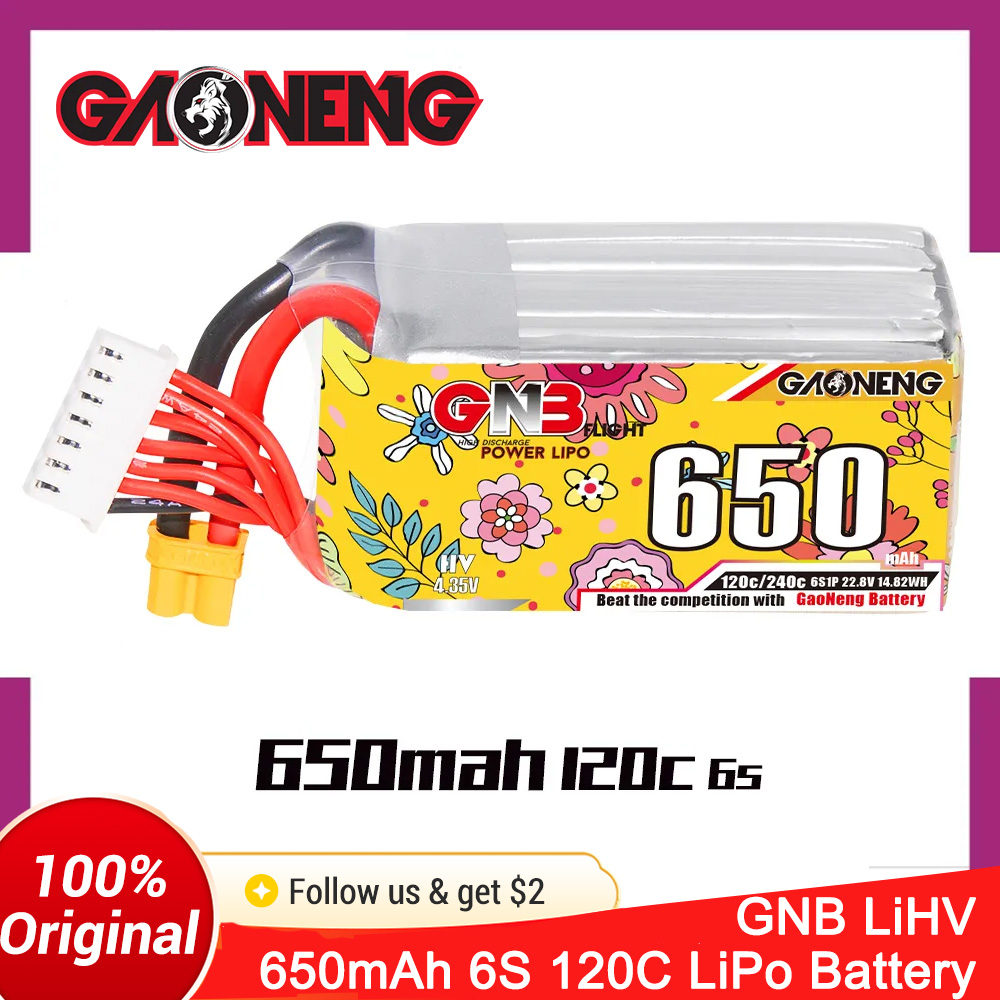 Drone Battery 6S - Batterie LiPo GAONENG 6S 650mAh LiHV