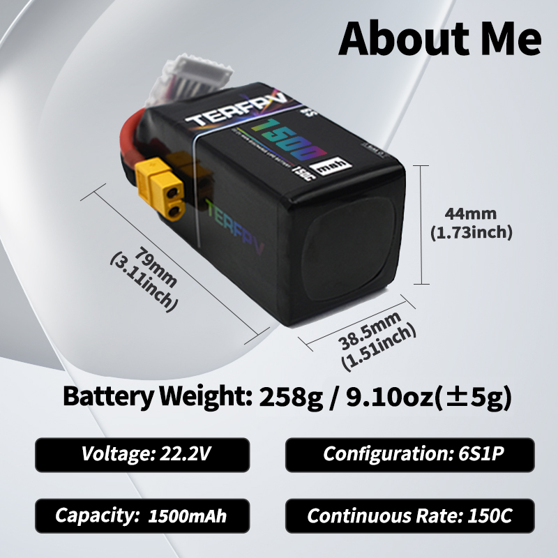 Batterie Lipo TERFPV 6S 22.2V  - Drone Battery 6S avis et prix