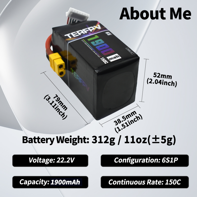 Batterie TERFPV Lipo 6S 1900mA - Drone Battery 6S avis et prix