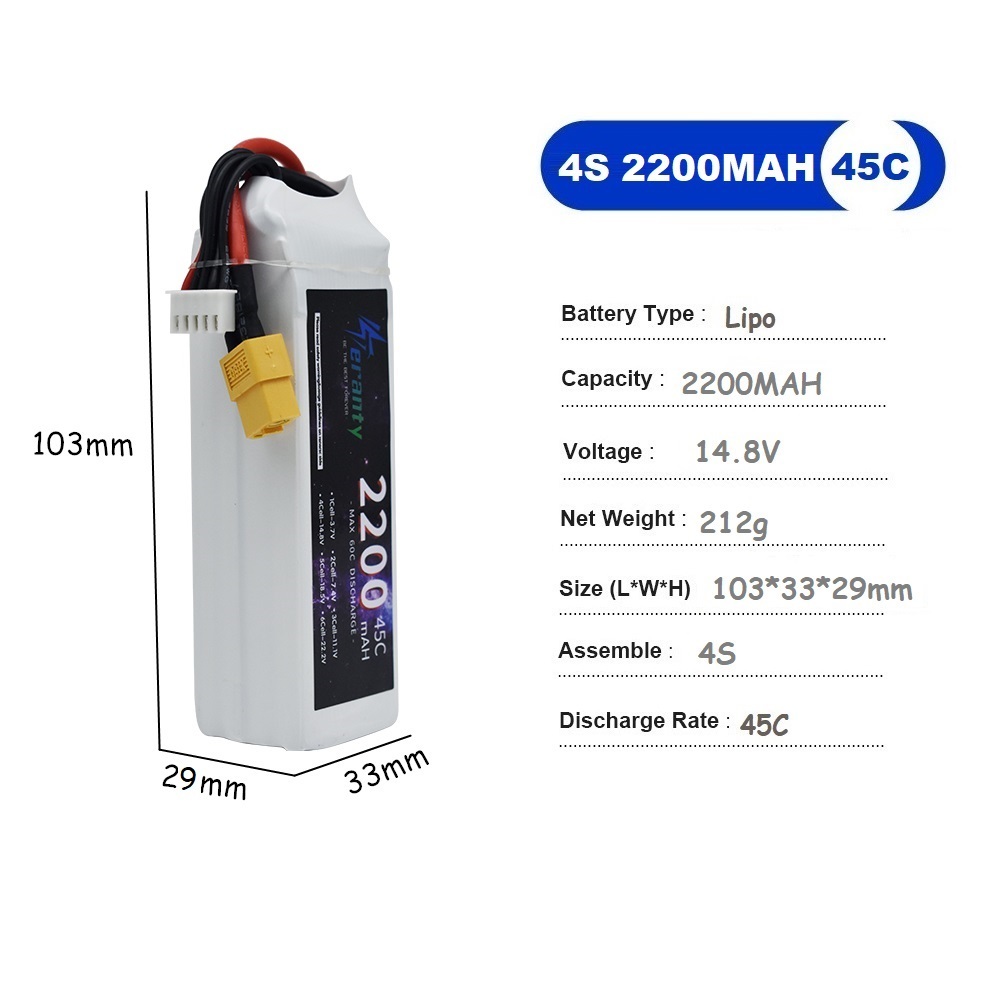 Batterie LiPo 4s 14.8V 1500mah - Drone Battery 3S avis et prix