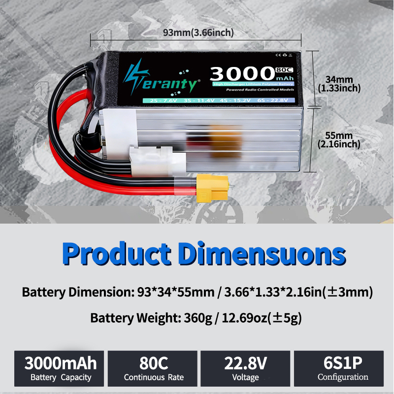Batterie Lipo TERANTY 6S 22.8V - Drone Battery 6S avis et prix